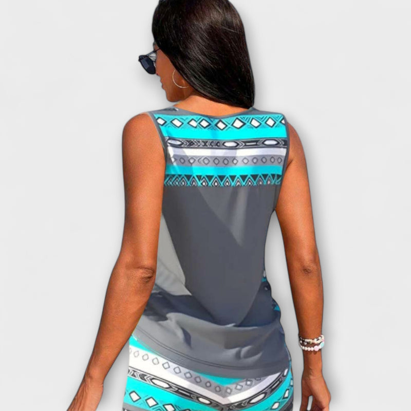 Sylvia - Geometrisch gemusterter Tankini