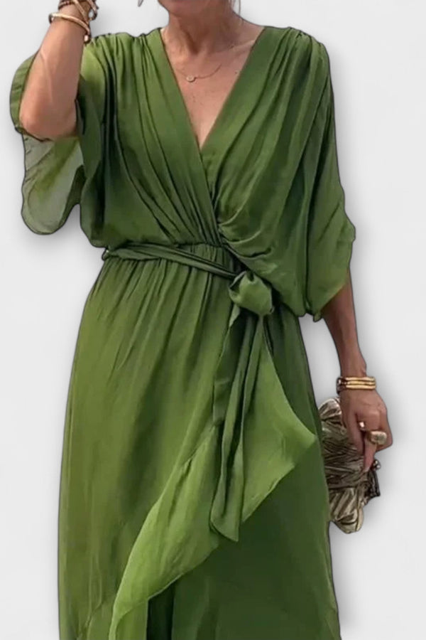 Amoura - Chiffonkleid mit V-Ausschnitt