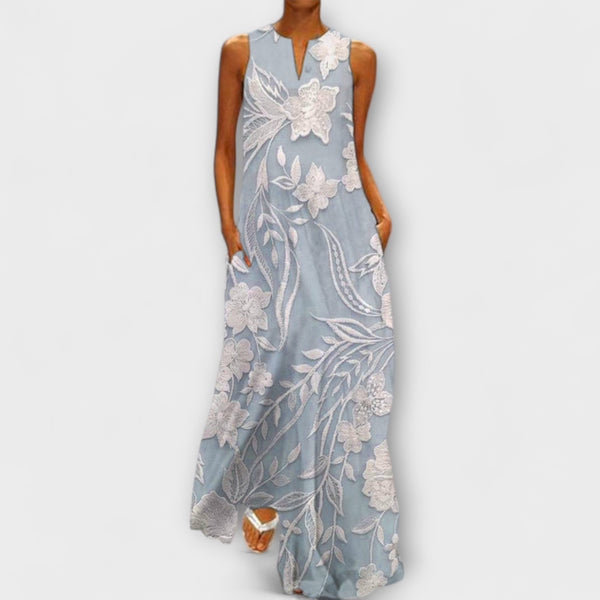 Camila – Botanisches Maxikleid Mit Print