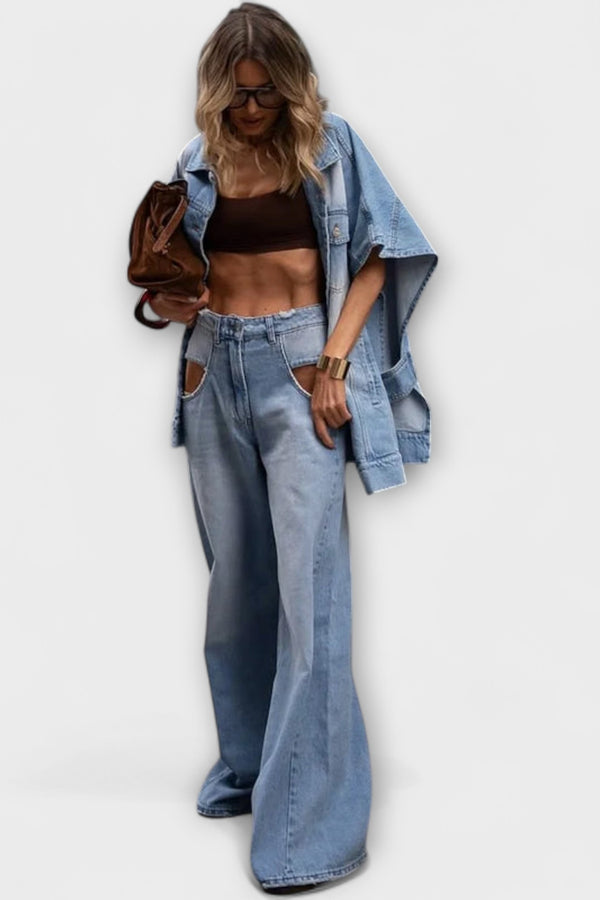 Blair - Weit geschnittenes ärmellose Denim-Set