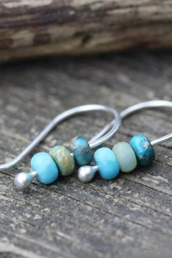 Türkise Perlenohrringe