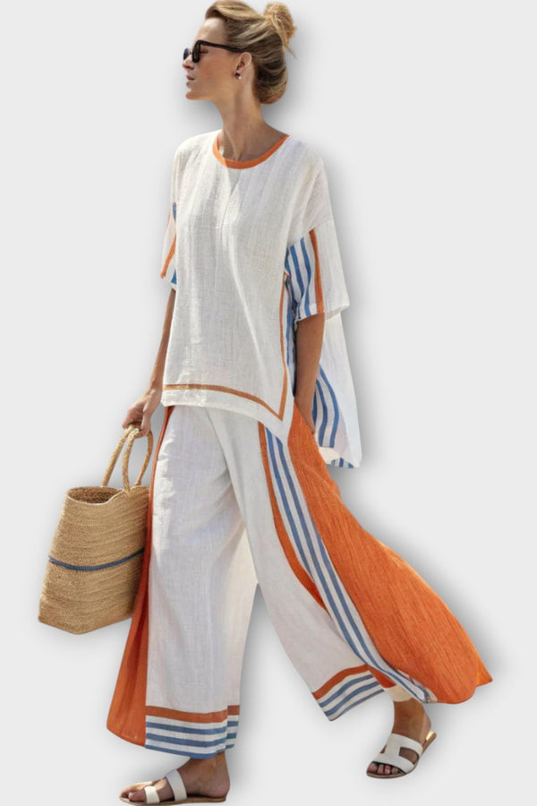 Anila - Elegantes Zweiteiliges Set Mit Gestreiftem Design