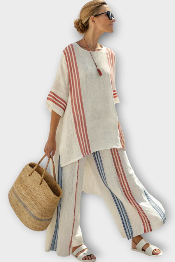 Anila - Elegantes Zweiteiliges Set Mit Gestreiftem Design