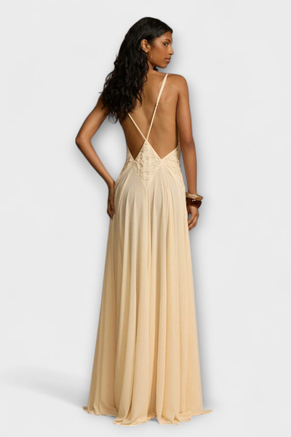 Lavinia - Maxikleid mit tiefem V-Ausschnitt