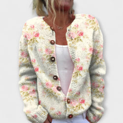 Elina – Bequemer Blumen-Print Cardigan