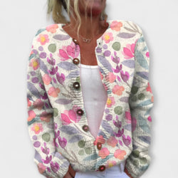 Lina – Cardigan mit Wiesen-Print