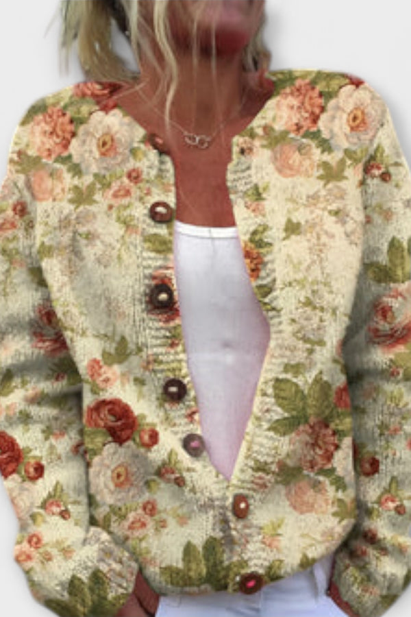 Leona – Cardigan mit Meadows-Print