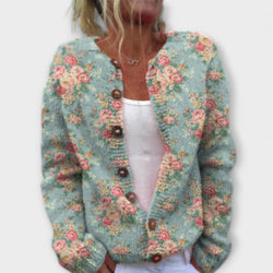 Liv – Warmer Cardigan mit Blütenprint