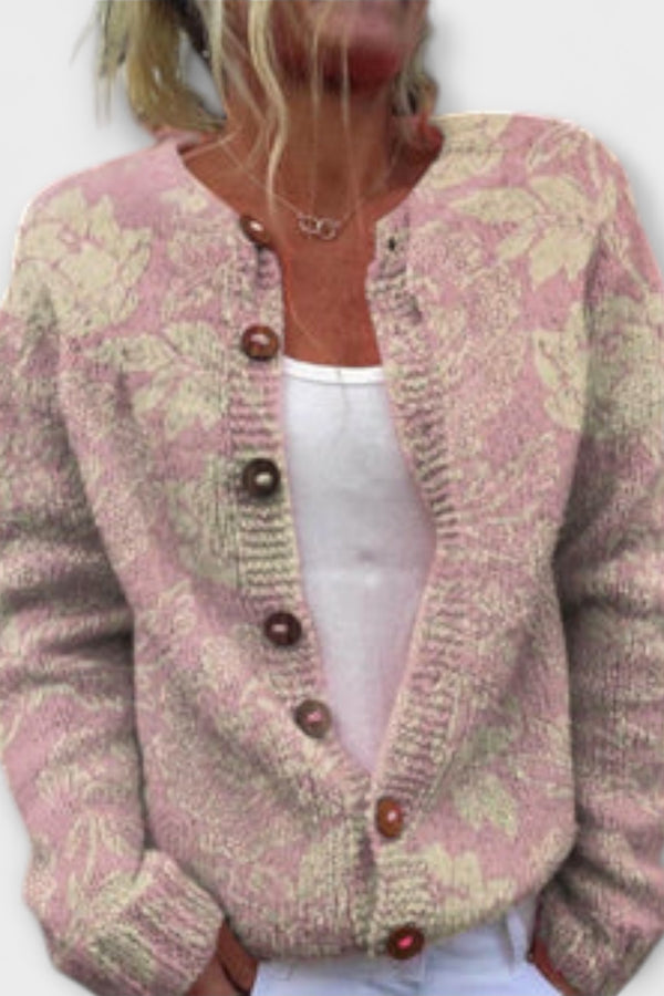 Sola – Warmer Cardigan im Flower-Look
