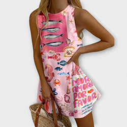 Mirava – Mini Kleid in Rosa Print