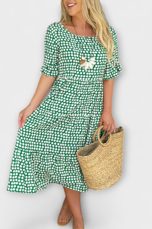 Blythea – Lässiges, gestuftes Midi-Kleid