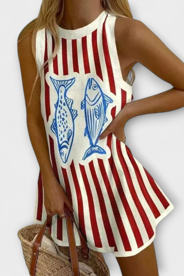 Delara – Mini Kleid mit Fischmuster