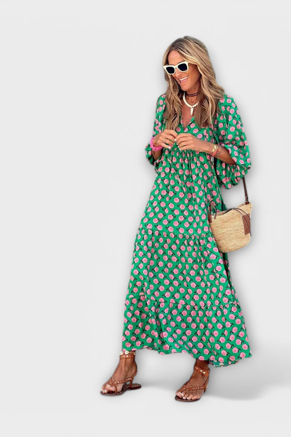 Elegantes Geometrisches Maxikleid