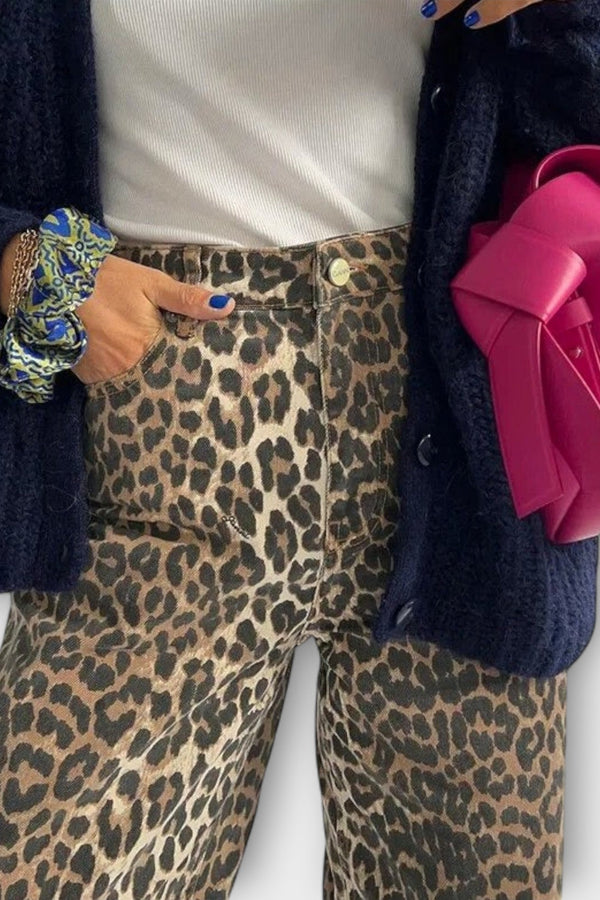 Chandra - Vintage-Jeans mit Leopardenmuster