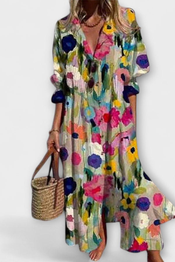 Lila - Schmeichelhaftes Maxikleid mit Bauchbedeckung