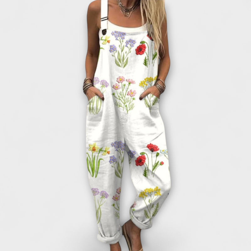Floriane - Leuchtender Blumen-Jumpsuit
