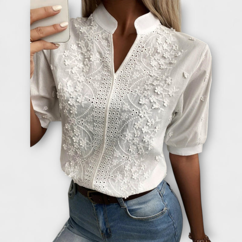 Élise - Mila Bluse mit exquisiter Stickerei