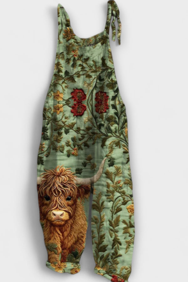 Alice – Vintage Jumpsuit mit Blumenstickerei