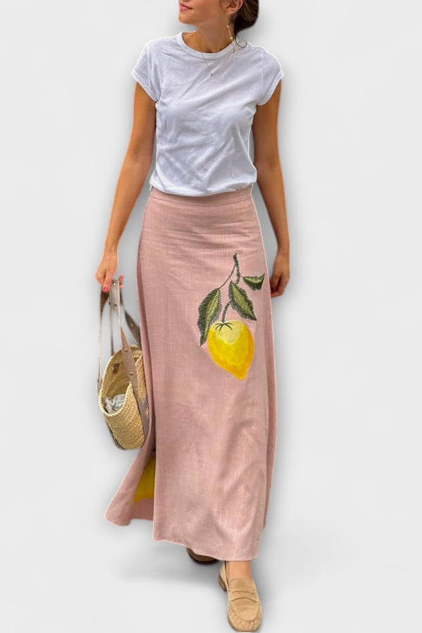 Cosima - Amalfi Print Midi-Rock