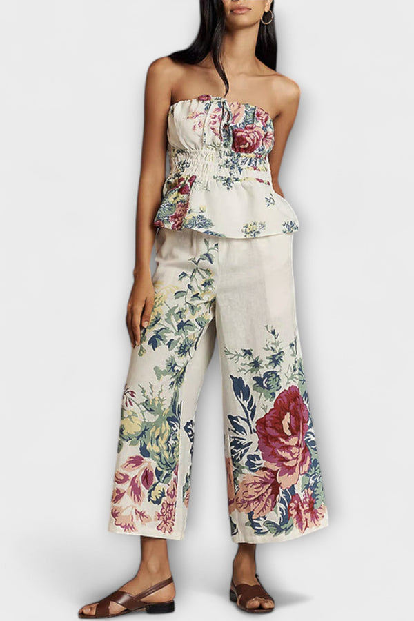 Indigo - Sommer Blumenmuster Set