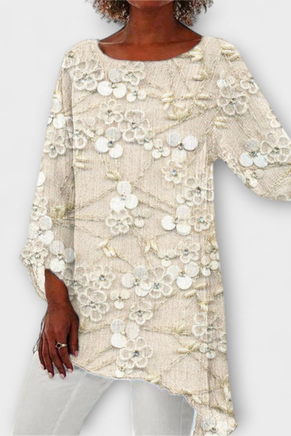 Harper - Bluse mit floralem Kristalldruck