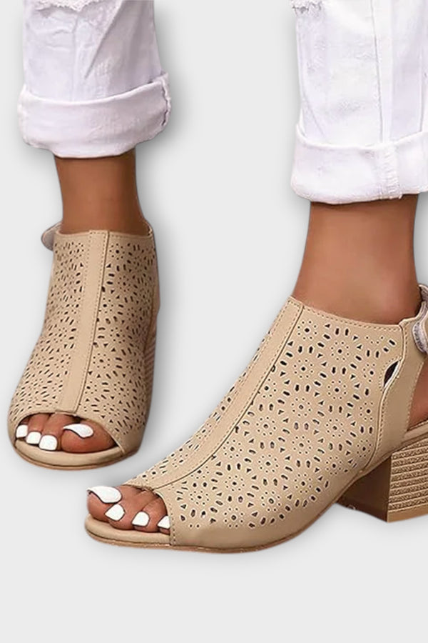 Brenda - Einfarbige klobige Absätze