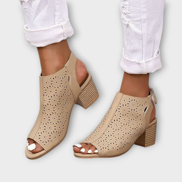 Brenda - Einfarbige klobige Absätze