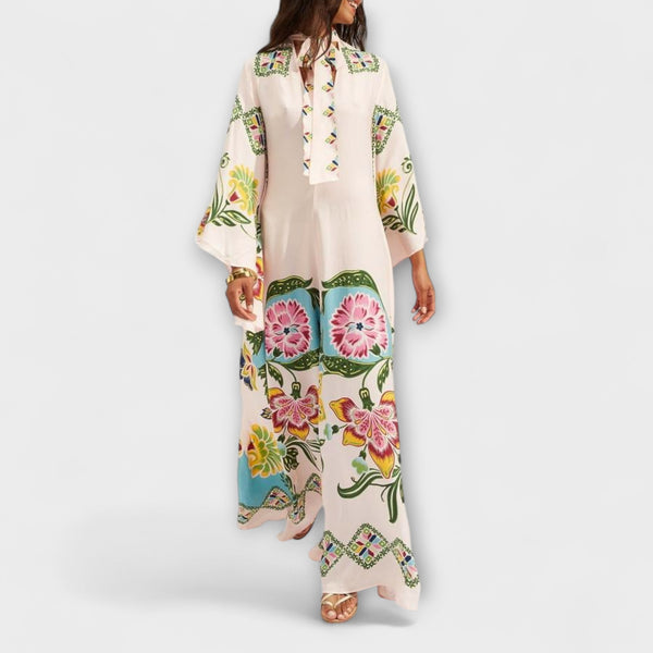 Lisa - Elegantes Maxikleid mit floralem Druck und fließendem Design