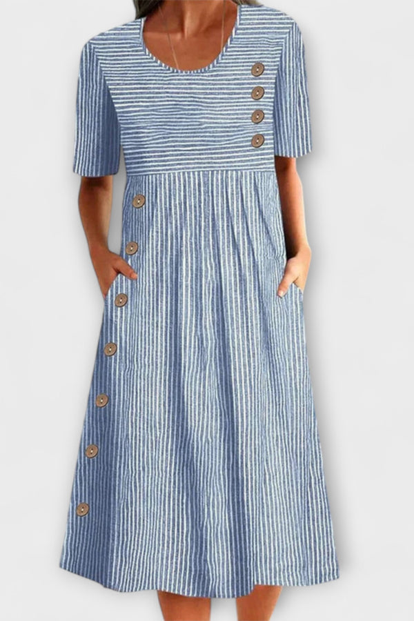 Luisa – Gestreiftes Premium-Midikleid