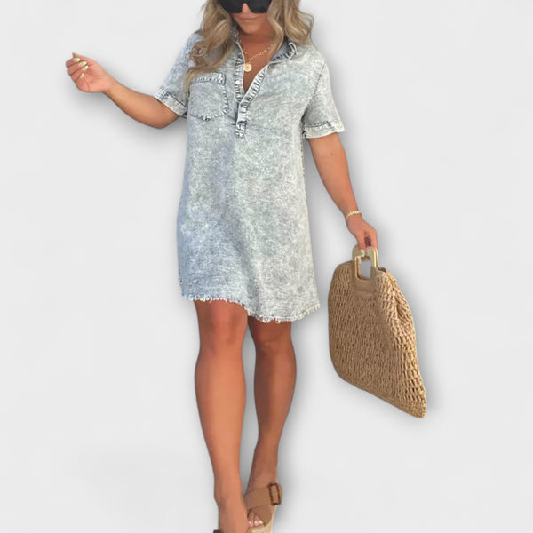 Vera - Lässiges Denim Hemdkleid