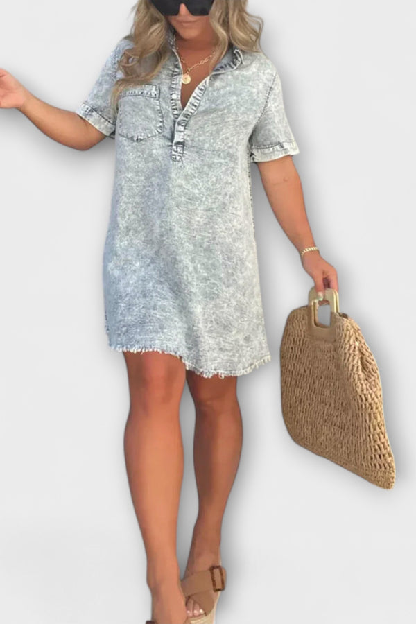 Vera - Lässiges Denim Hemdkleid