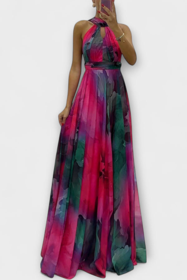 Isalie – Maxikleid aus Chiffon mit Blumenmuster