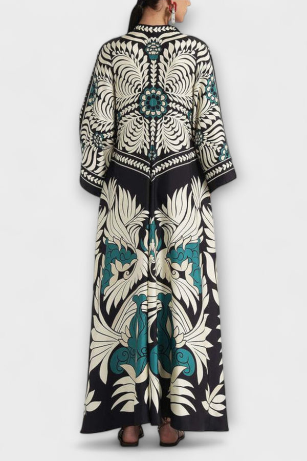 Giselle - Schickes Floral-Muster Fließendes Maxikleid