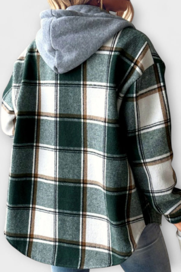 Zelina - Karierter Kapuzenpullover für Frauen