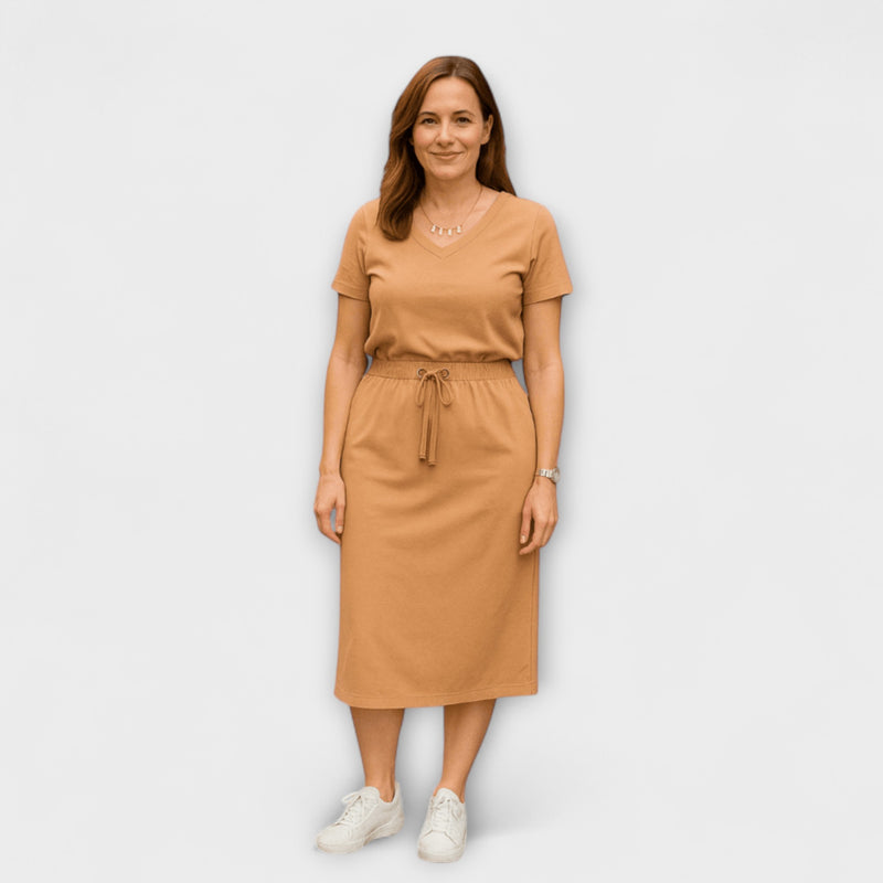 Danielle - Elegantes V-Ausschnitt Top mit Rock