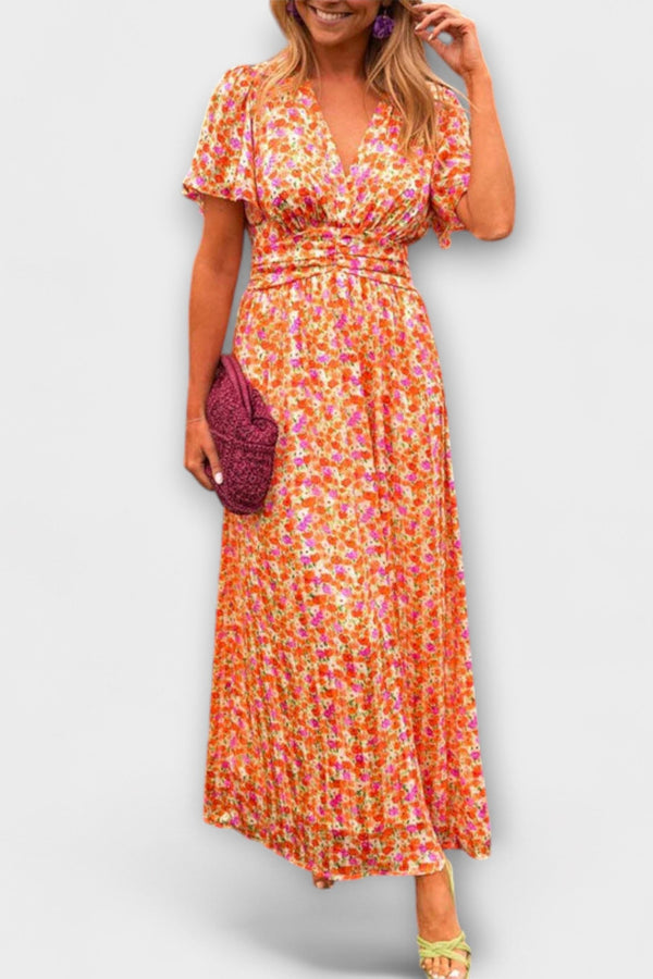 Elsie - Klassisches V-Ausschnitt Kleid