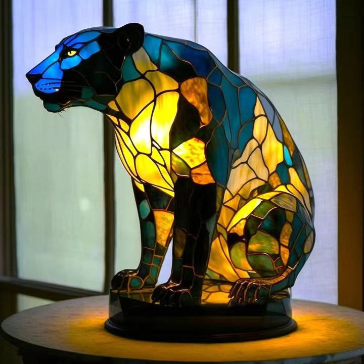 Fauve - Panther Lamp - Enchanting Colored Glass